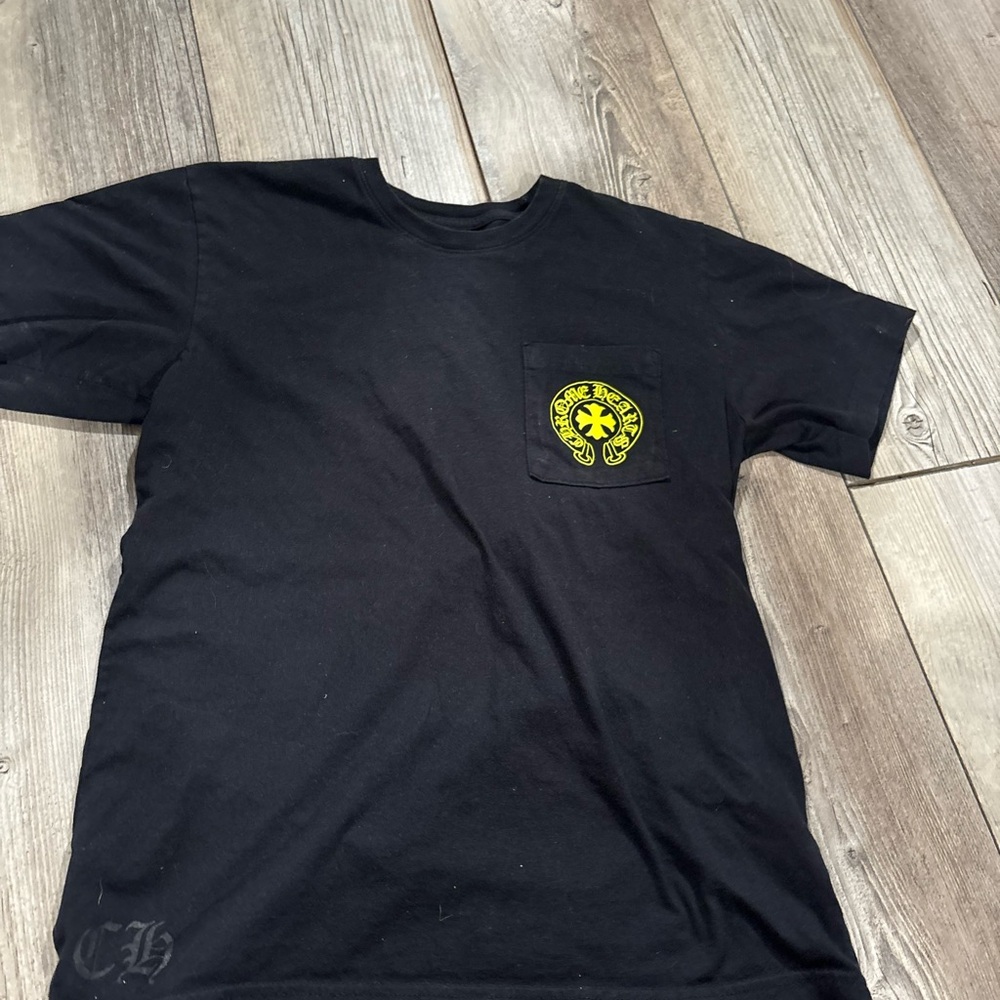 Chrome Hearts Black Tee with Yellow Graphic